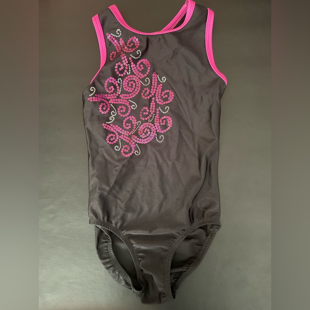 Ozone Black and Pink Swirl Leotard CL